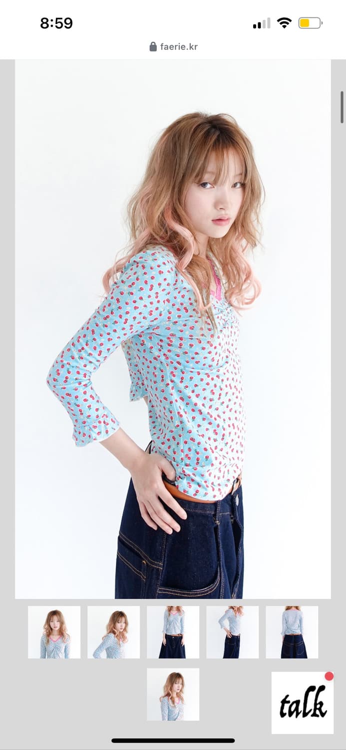 샵 페어리 딸기 티샤츠(little strawberry lace top) 상품이미지2