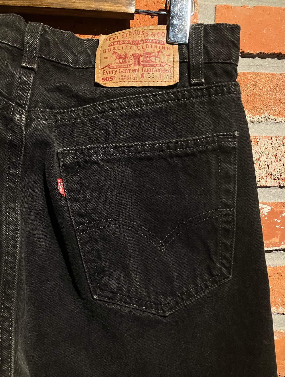 90s USA 빈티지 리바이스 505 블랙 데님 팬츠 상품이미지6