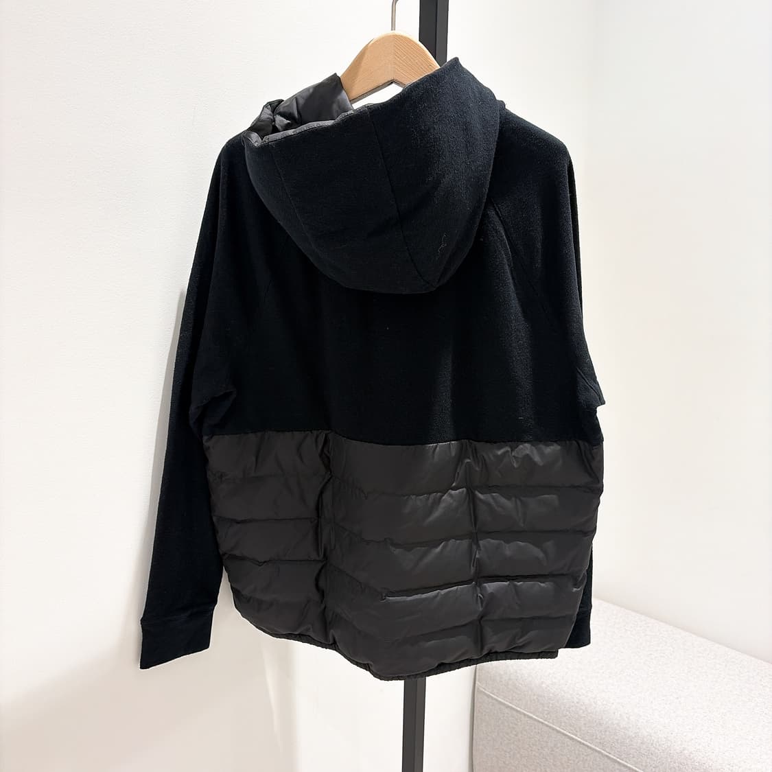 (정품/새상품) 제임스펄스 남성 블랙 풀오버 믹스 구스다운 후드 상품이미지4