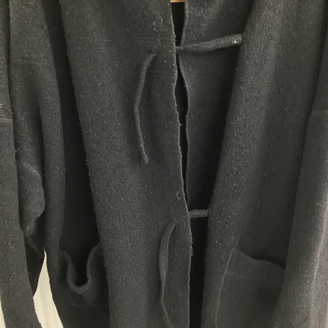 JPN VTG 블랙 울 후드 코트 M 상품이미지4