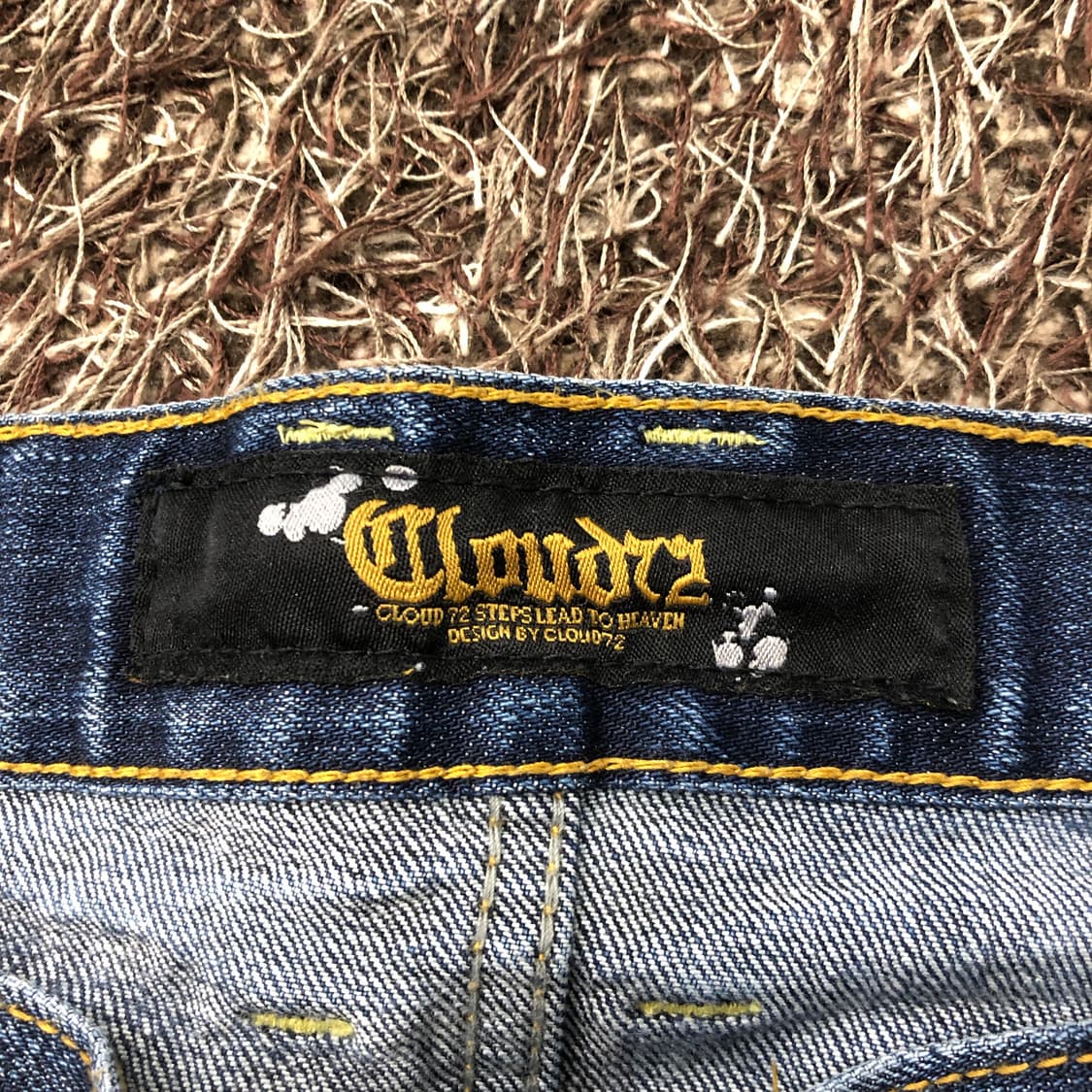 CLOUD72 스컬 크로스 이글 패치 워싱 데님 팬츠 상품이미지5