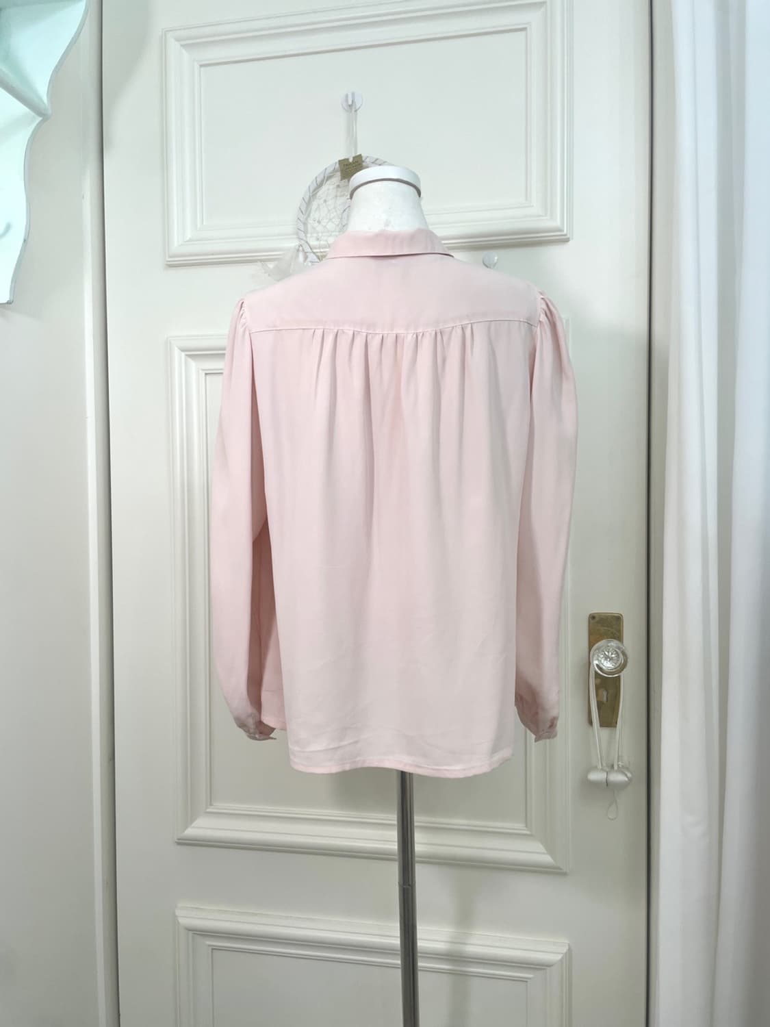 coral double shirring puff blouse 상품이미지3