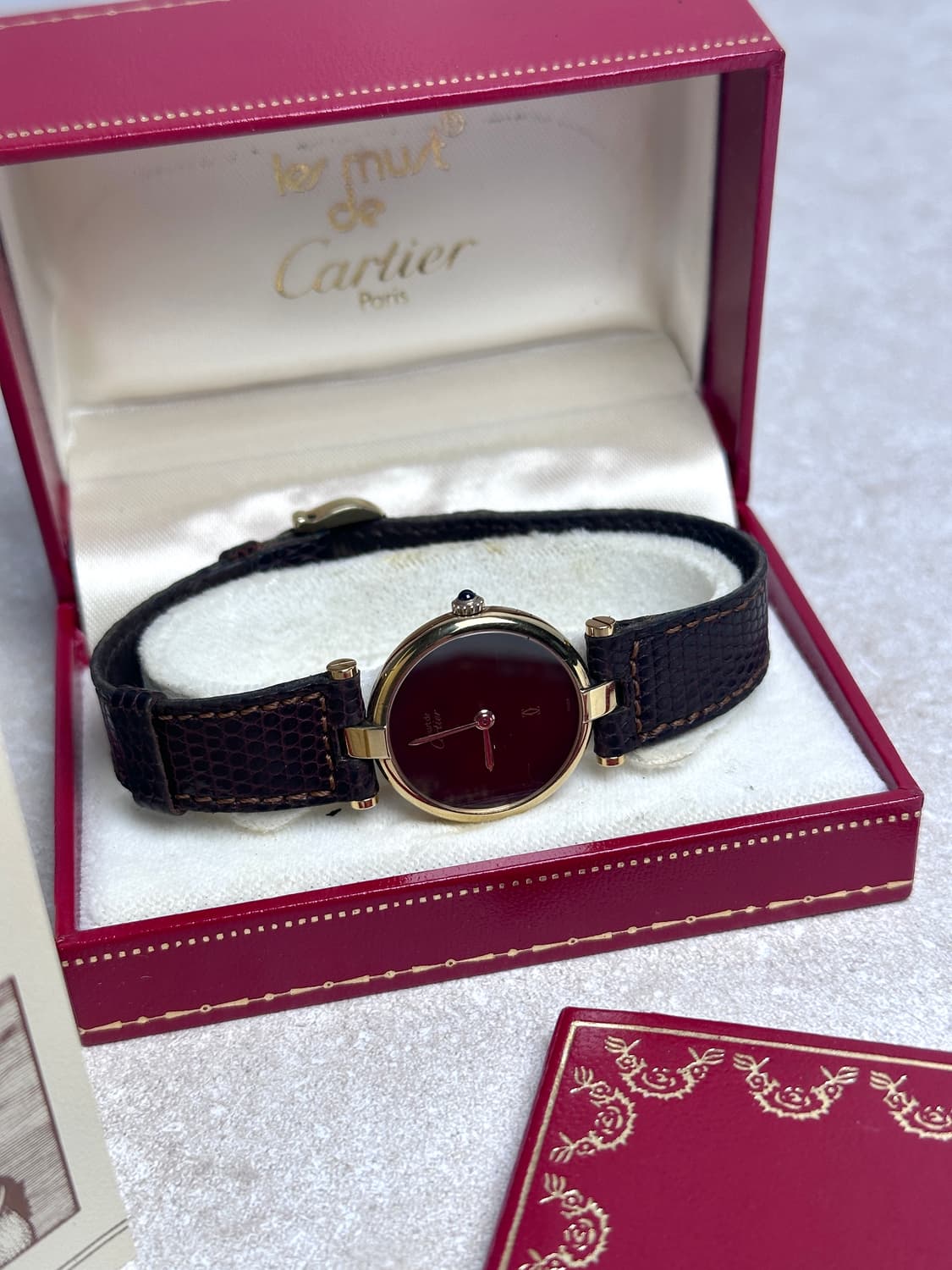 까르띠에 머스트 드 까르띠에 방돔 버건디 다이얼 (Full Set) 상품이미지9