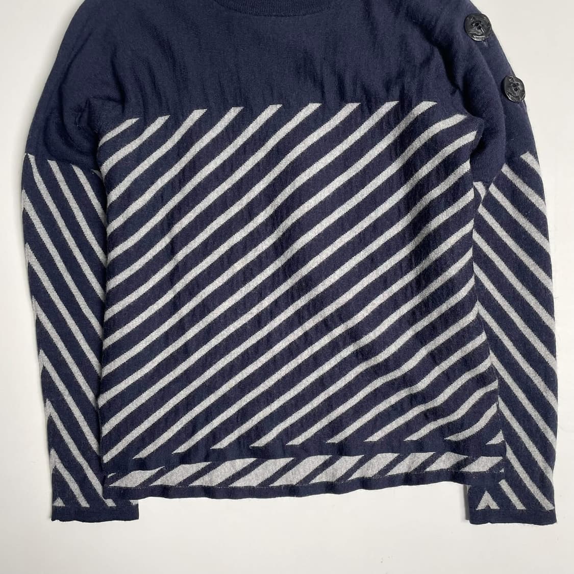 장폴고티에 네이비 버튼 스트라이프 니트 (italy)   상품이미지6