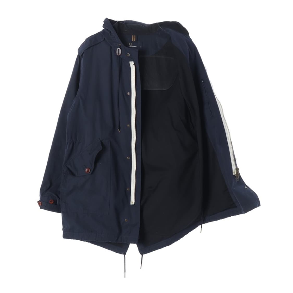 프레드페리 로고 자수 피쉬테일 후드 파카 네이비 M 상품이미지2