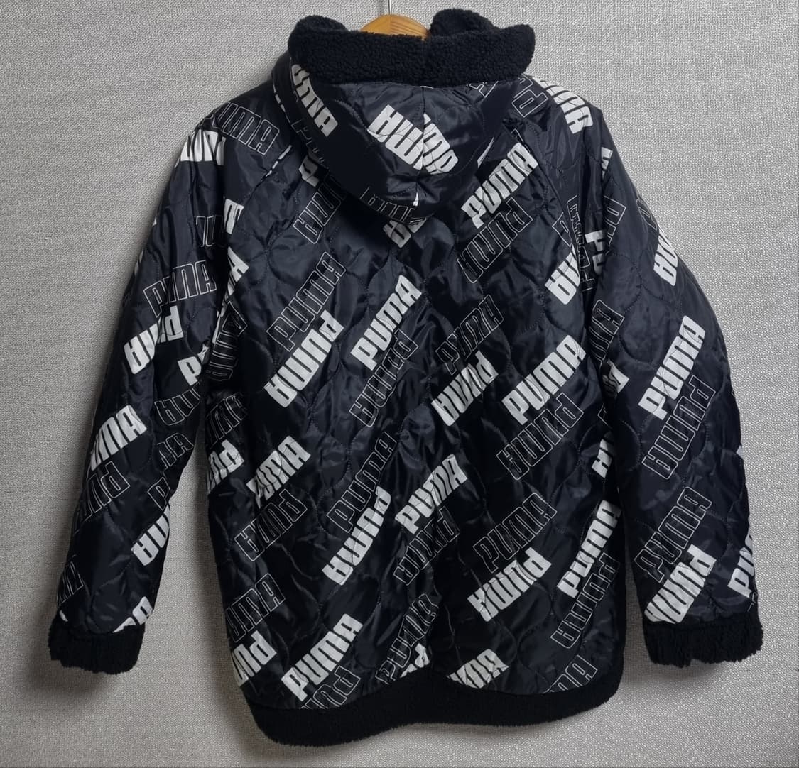 L (100) 푸마 블랙 플리스 리버시블 양면 후드집업 상품이미지4