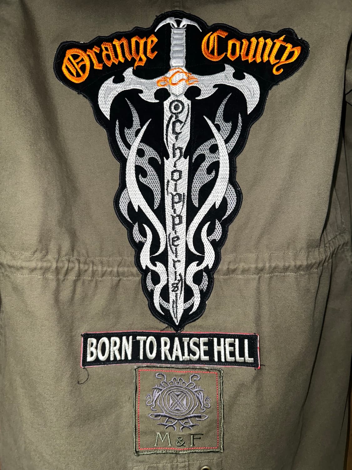 오렌지 카운티 쵸퍼스 자수 울프죠 야상 퍼자켓 패딩 펑크 N2B 밀리터리 상품이미지3