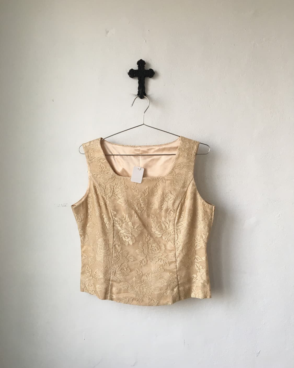 Glitter pattern lace sleeveless 상품이미지2