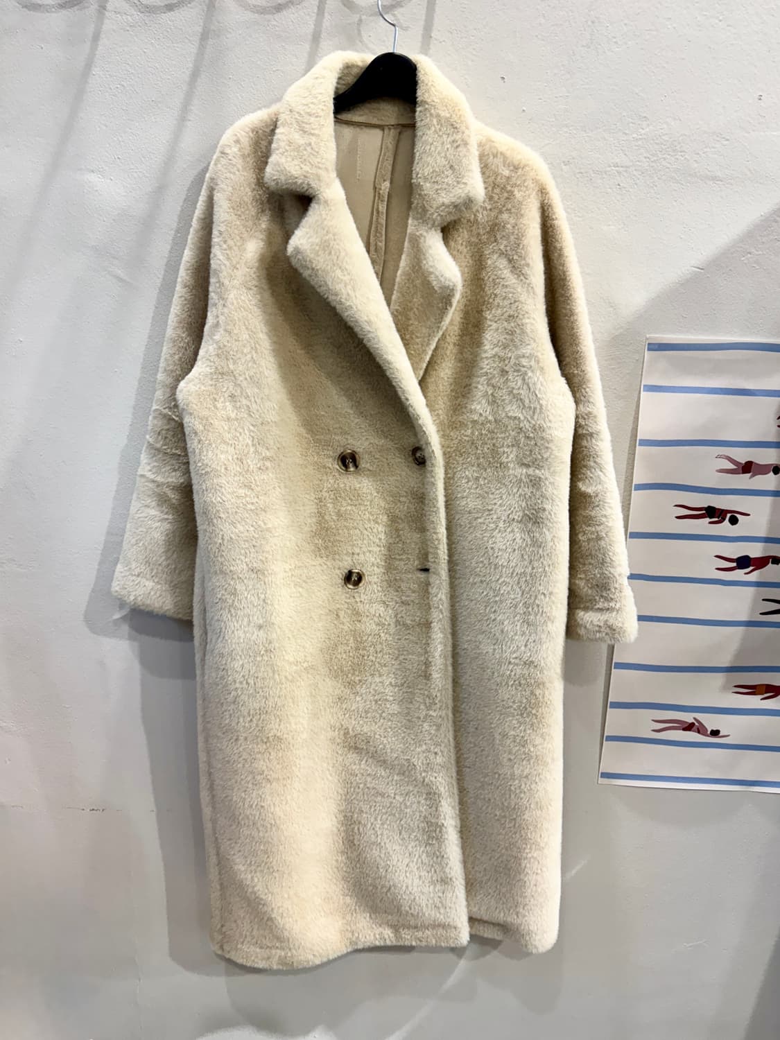 vintage 페이크퍼 더블 롱코트 상품이미지1