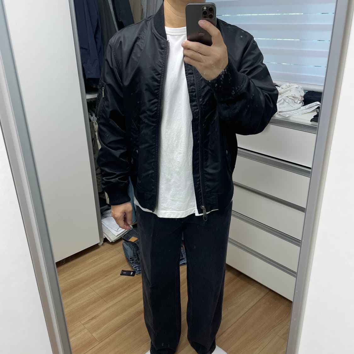 폴로 랄프로렌 ma-1 항공점퍼 블랙 XL 상품이미지9