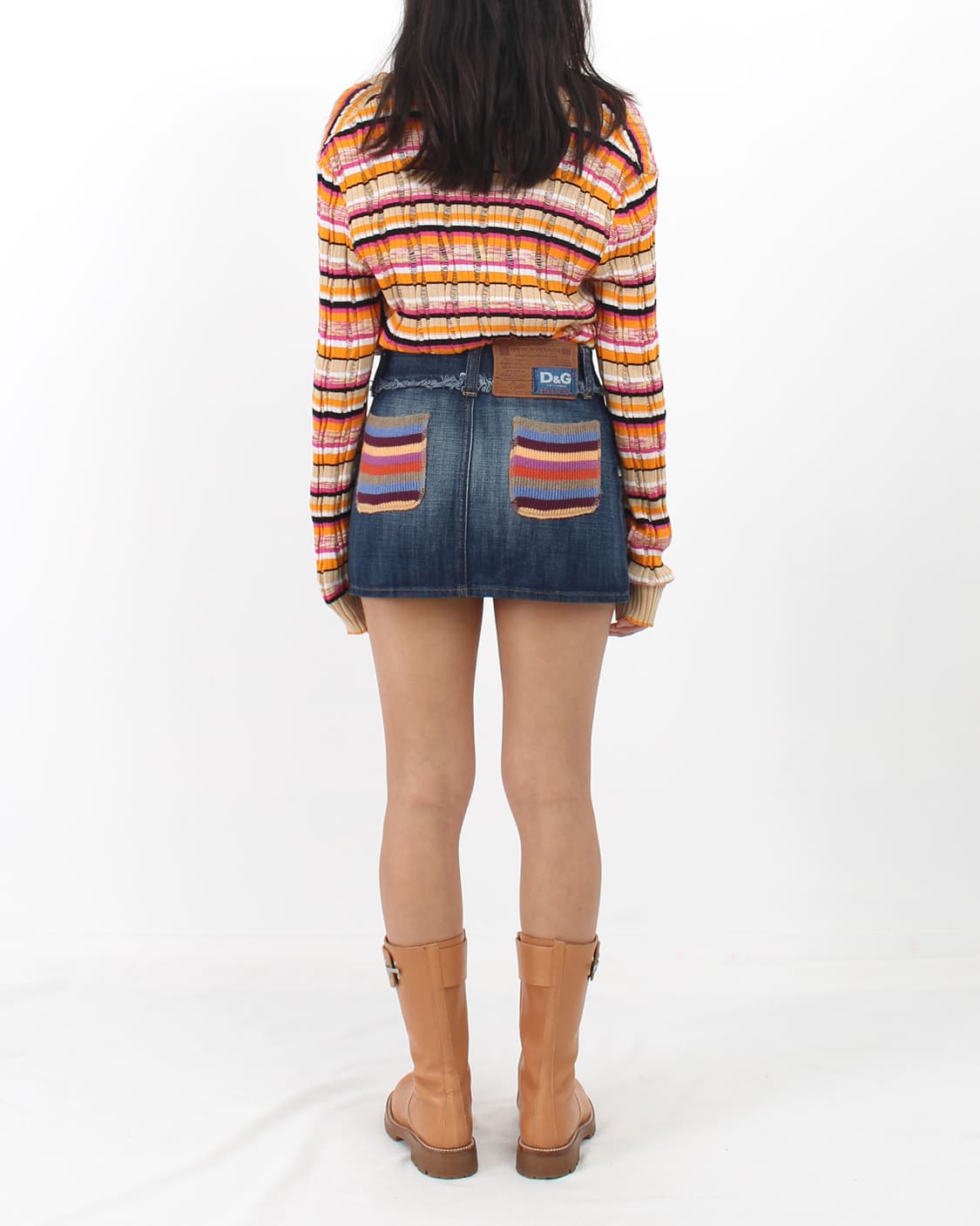 돌체앤가바나 DOLCE&GABBANA 니트 포켓 미니 데님 스커트 청치마 상품이미지4