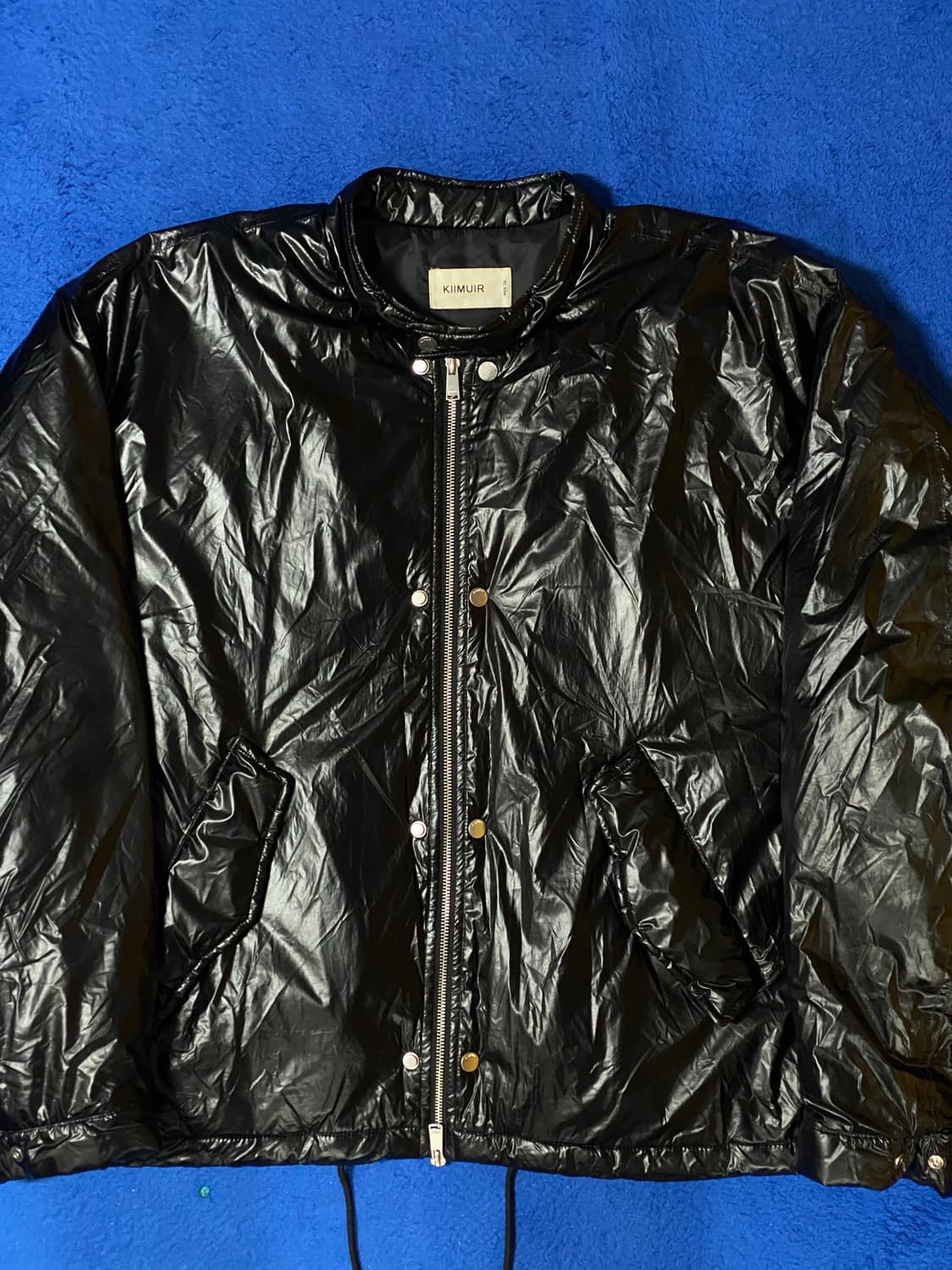KIIMUIR 키뮤어 유광 릴렉스드 패디드 바이커 점퍼 블랙 XL 상품이미지2