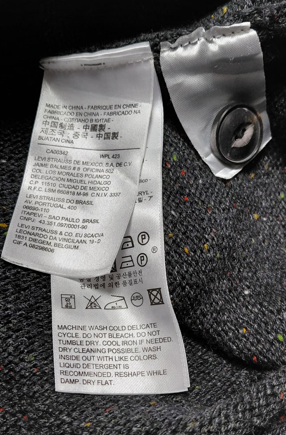 리바이스(Levi's) 정품 네프 니트 가디건 - 차콜 그레이 (M) 상품이미지7