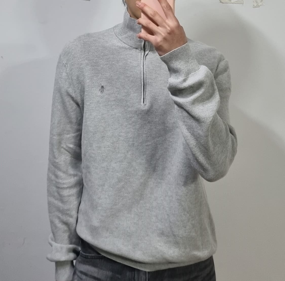 폴로 반집업 니트 그레이 상품이미지3