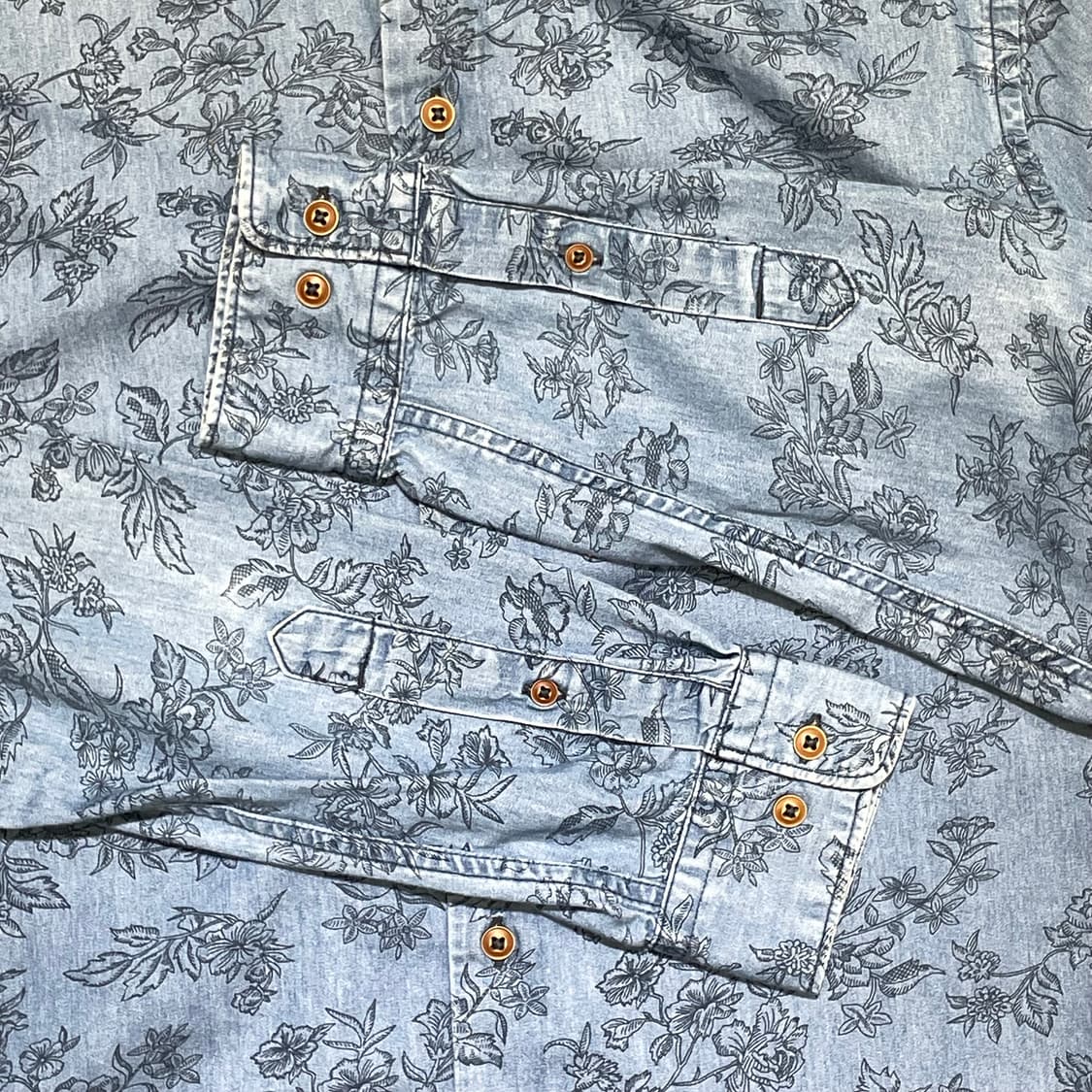  (L) 블루 플로럴 빈티지 셔츠 상품이미지8