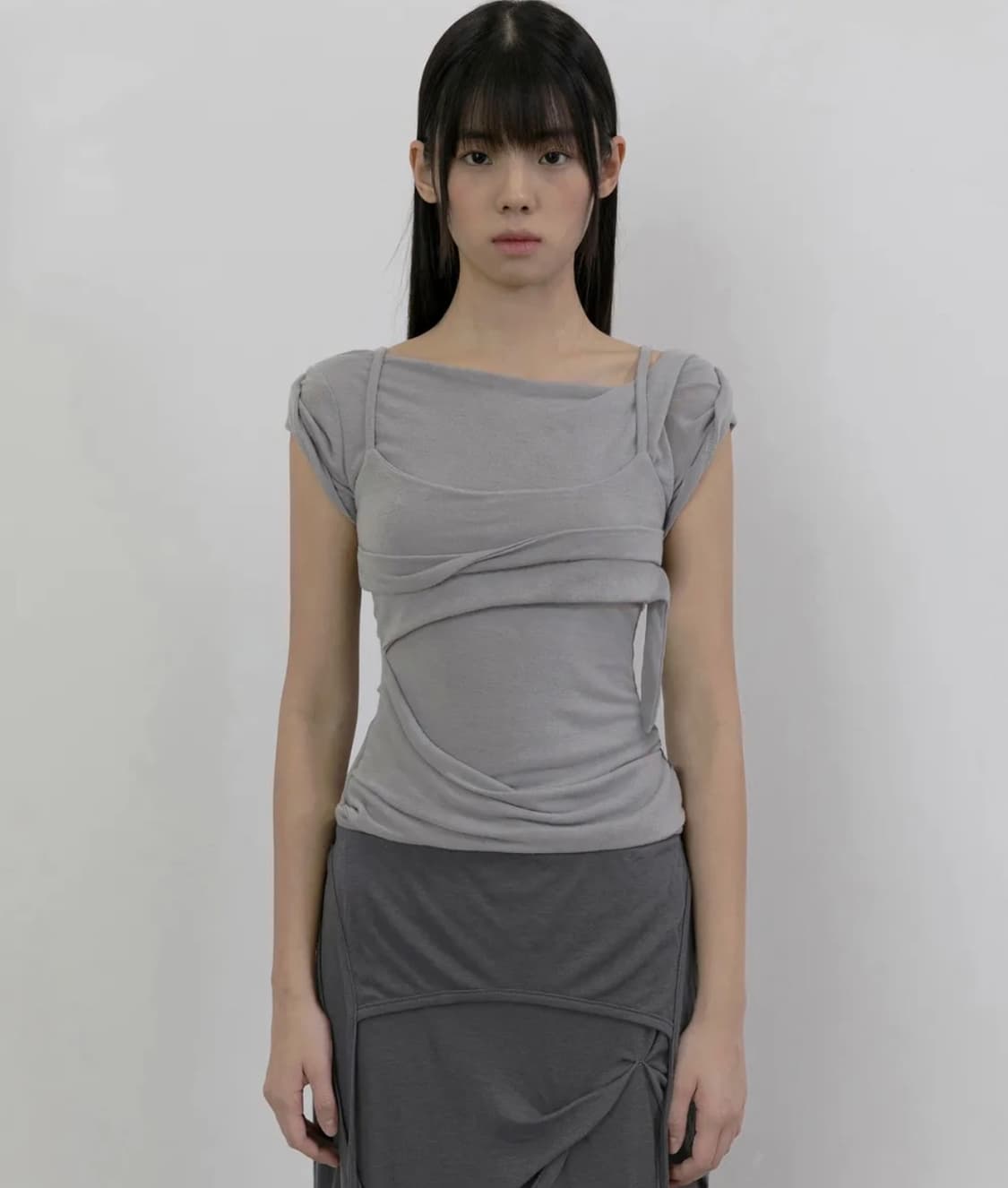 플레어업 레이어드 뷔스티에 티셔츠 상품이미지2