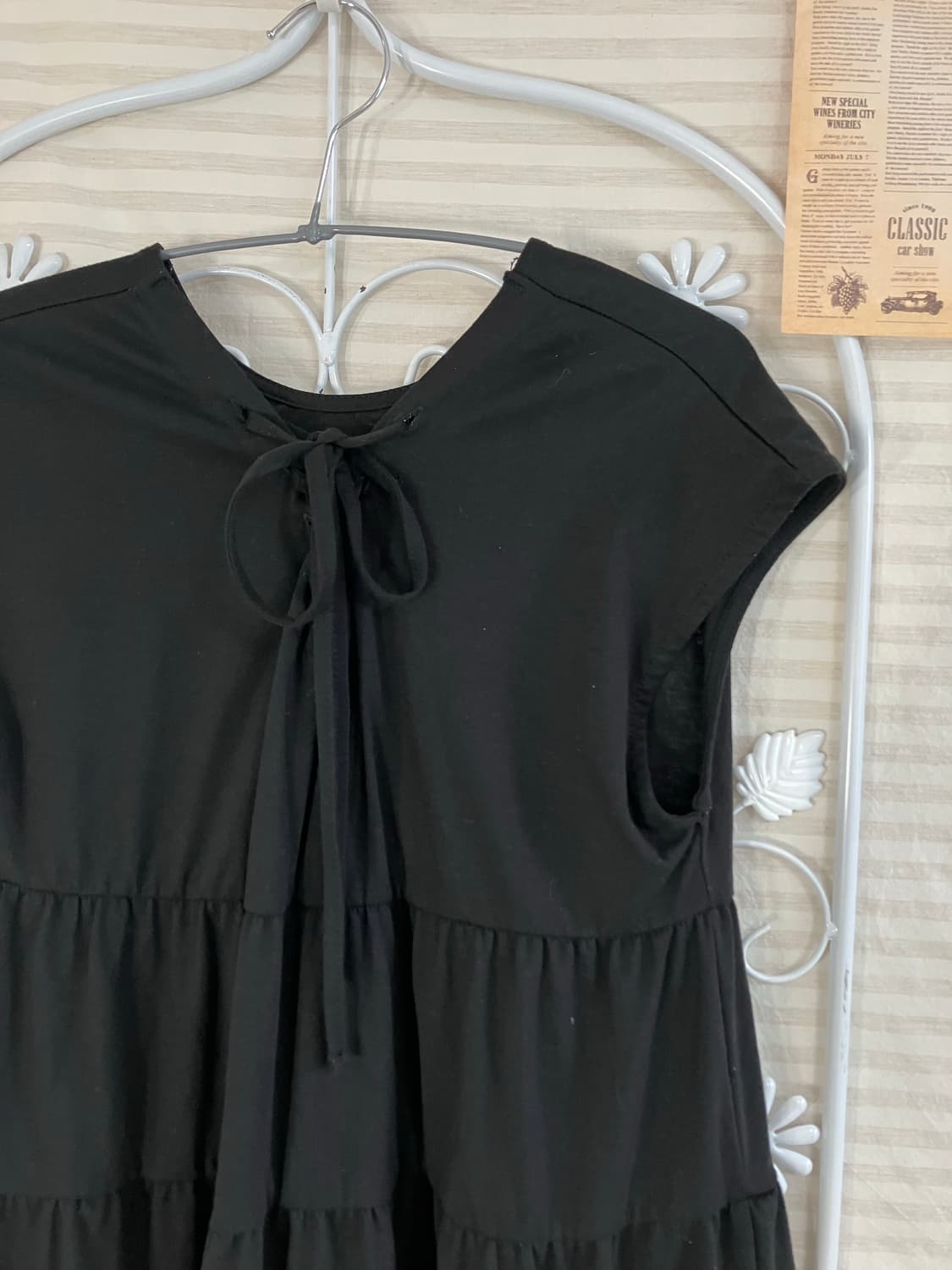 빈티지 블랙 셔링 리본 나시890 y2k 스트릿 모리 갸루 일본빈티지 펑 상품이미지2