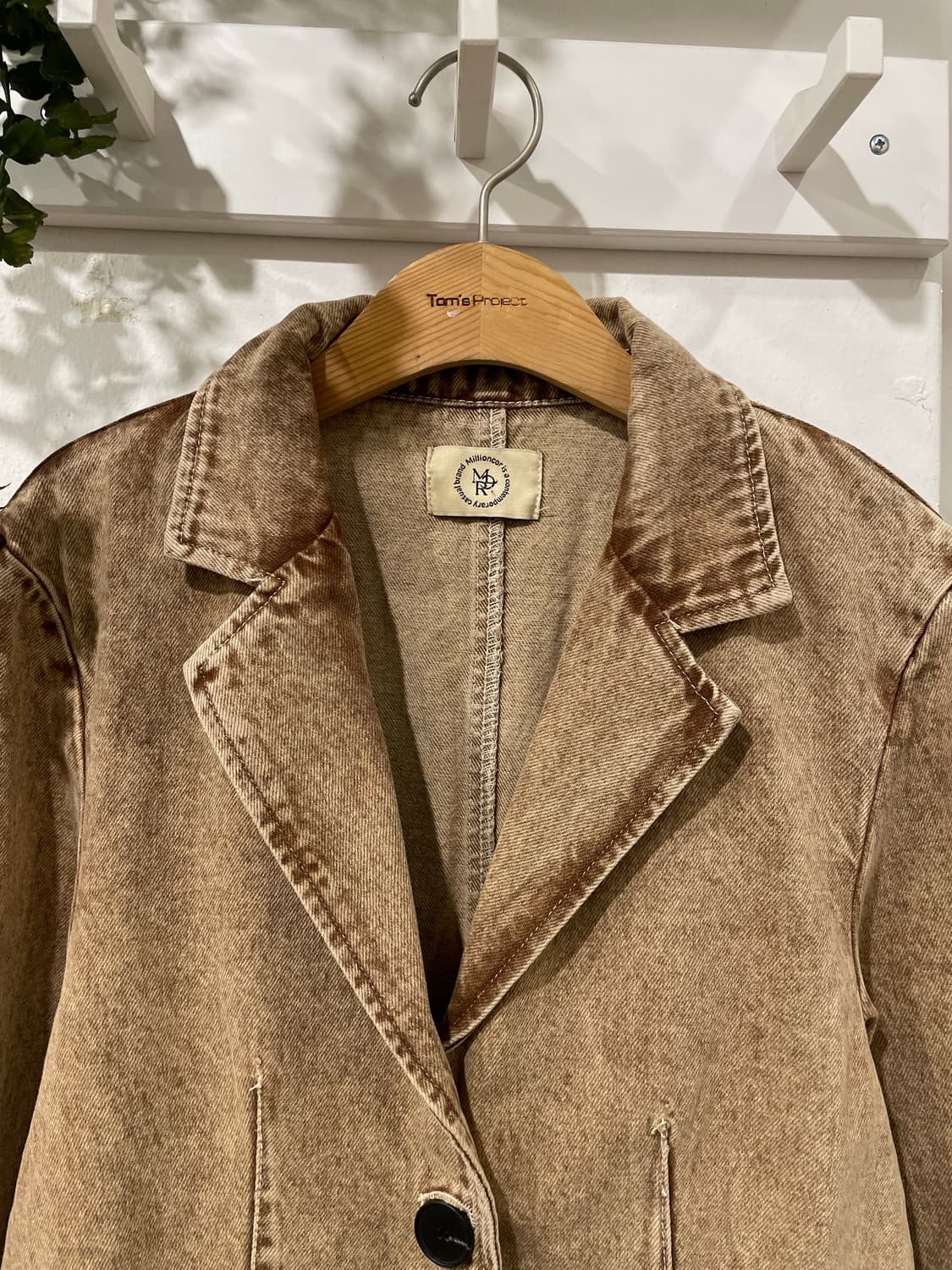 브라운 워싱 버튼 자켓 상품이미지7