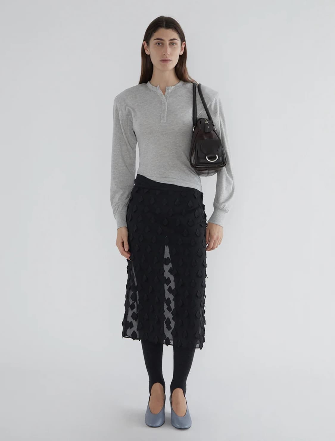 [36,38]팔로마울 TRIS 시어 미디 스커트 상품이미지5