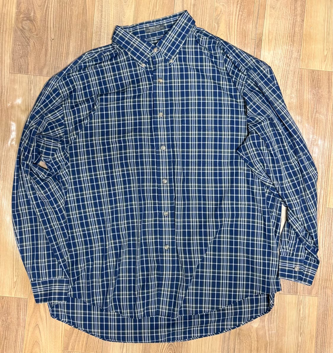 링클프리 네이비 체크 셔츠 XL 상품이미지1