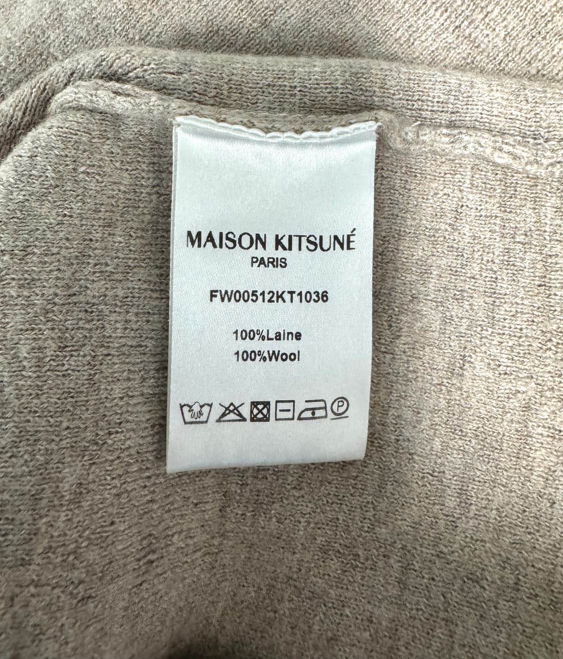 MAISON KITSUNE 메종키츠네 폭스헤드패치 베이지 멜란지 터틀넥  상품이미지5