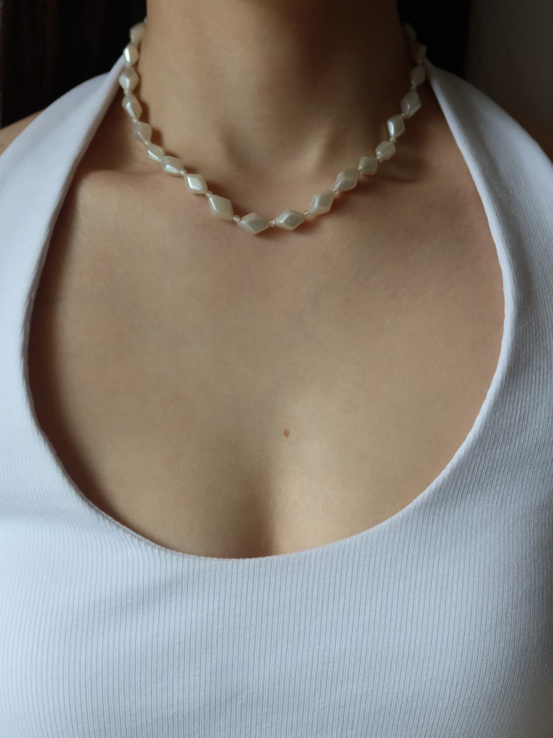 ivory cube bead necklace 상품이미지1