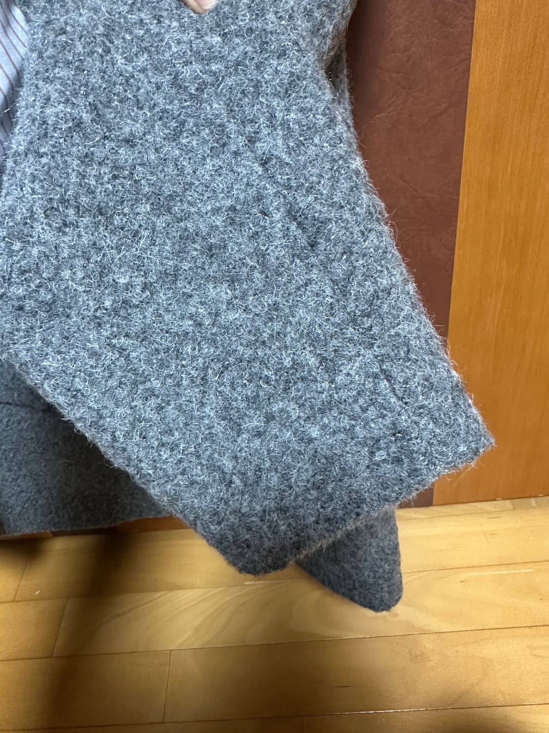 던스트 3버튼 부클 울 자켓 멜란지그레이 상품이미지4