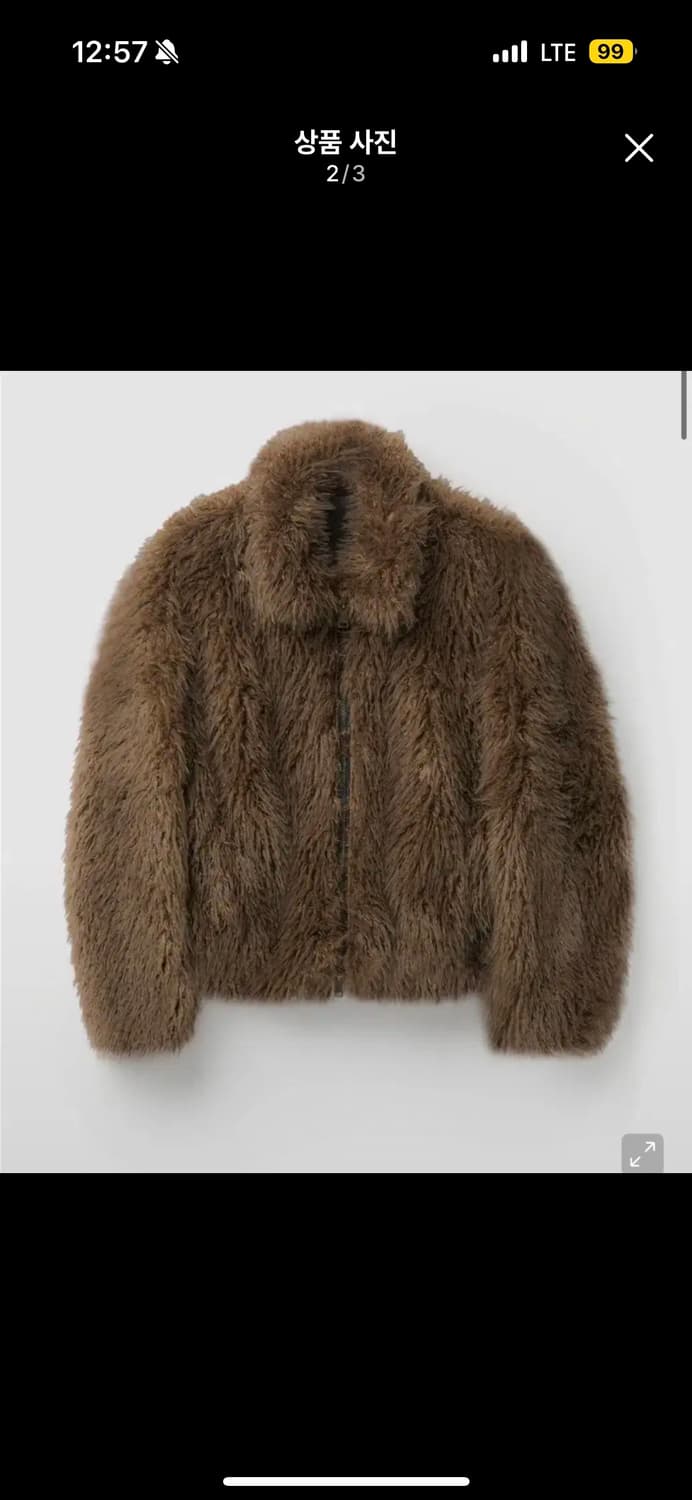 쿠어 컬리 페이크 퍼자켓 브라운 상품이미지2