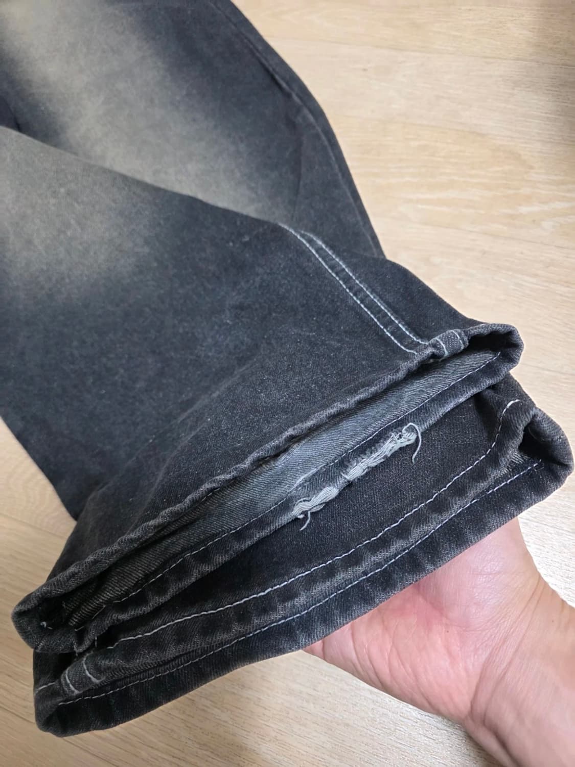 트릴리온 프론트 워싱 와이드 데님 팬츠 33 상품이미지6