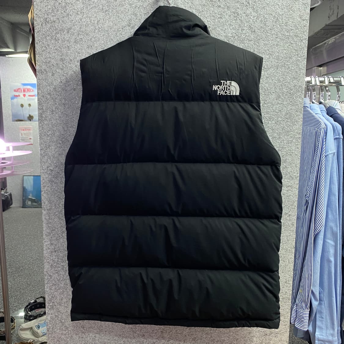 노스페이스 스몰로고 구스다운 블랙 패딩 조끼 B3898 상품이미지6