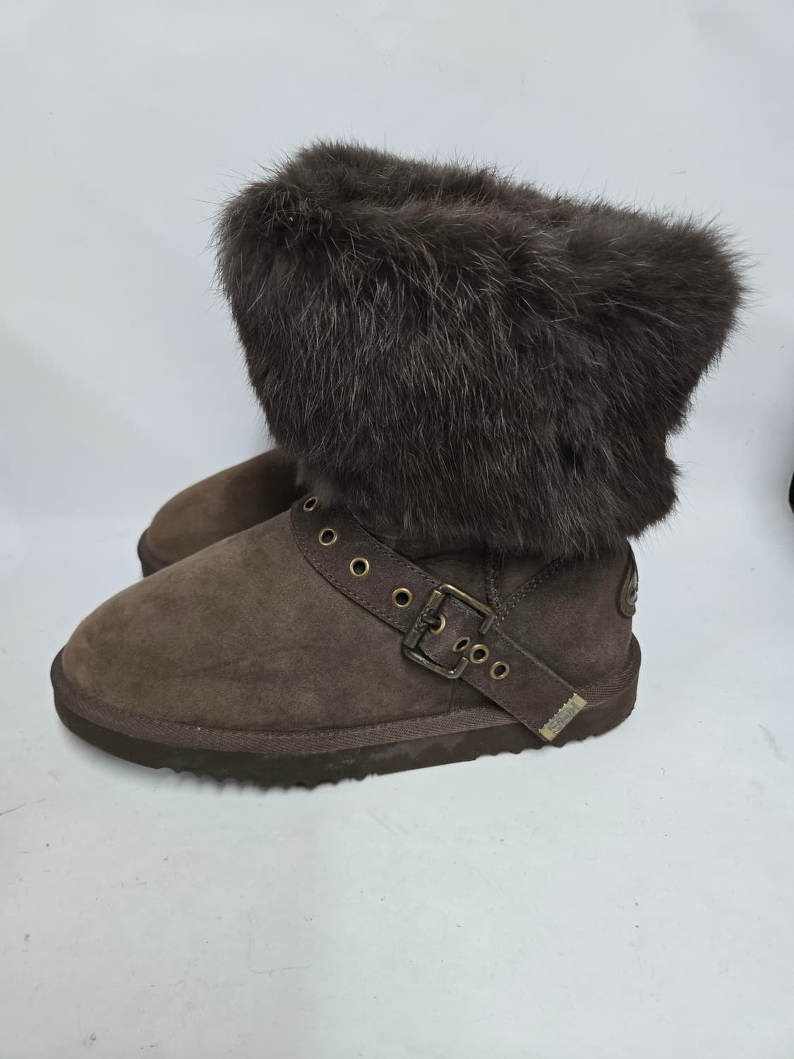 KOS 어그 부츠 브라운 털 장식 235mm 상품이미지3