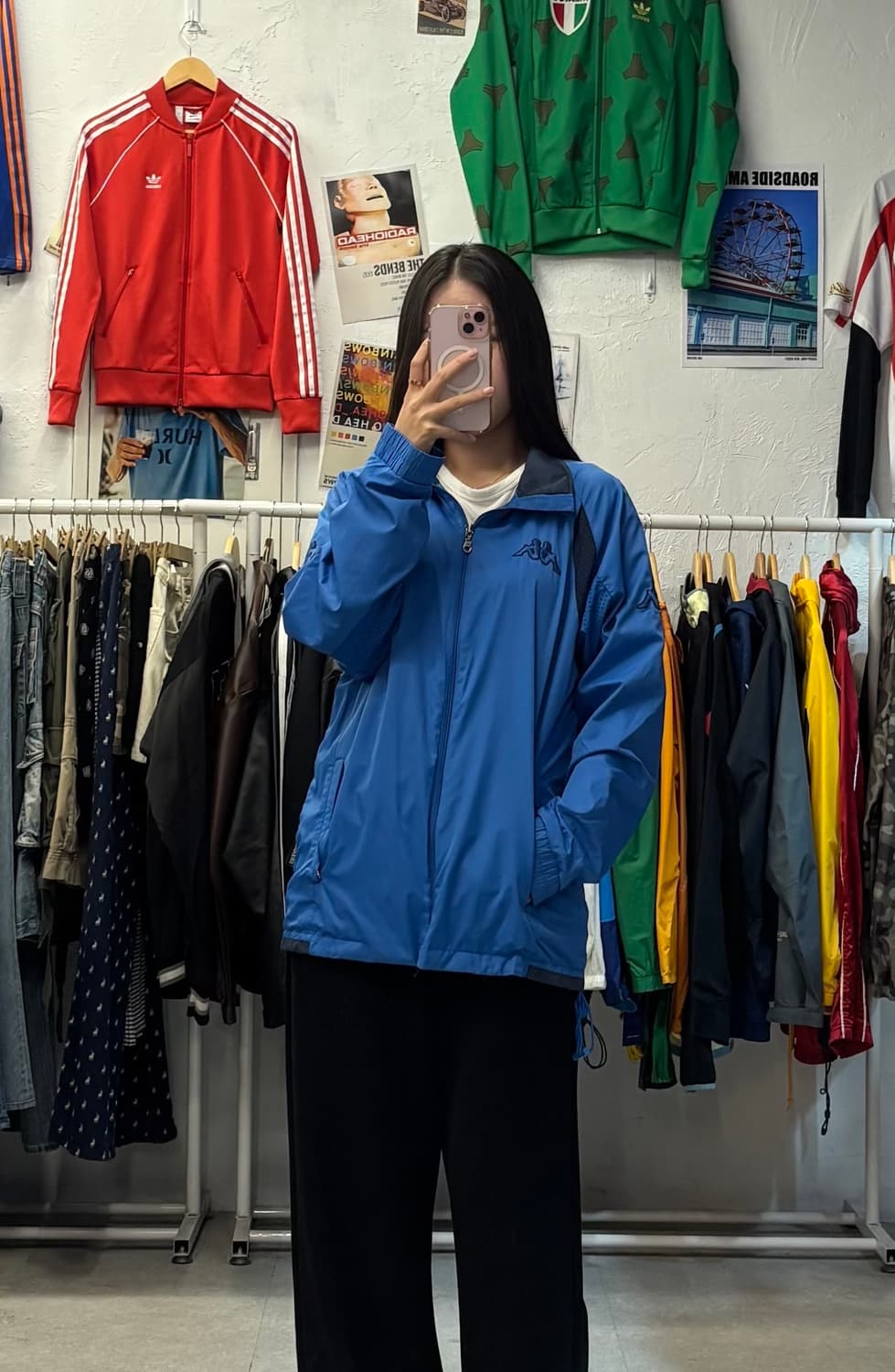 카파 올드스쿨 블루 오버 바람막이 자켓 L 추천 상품이미지1