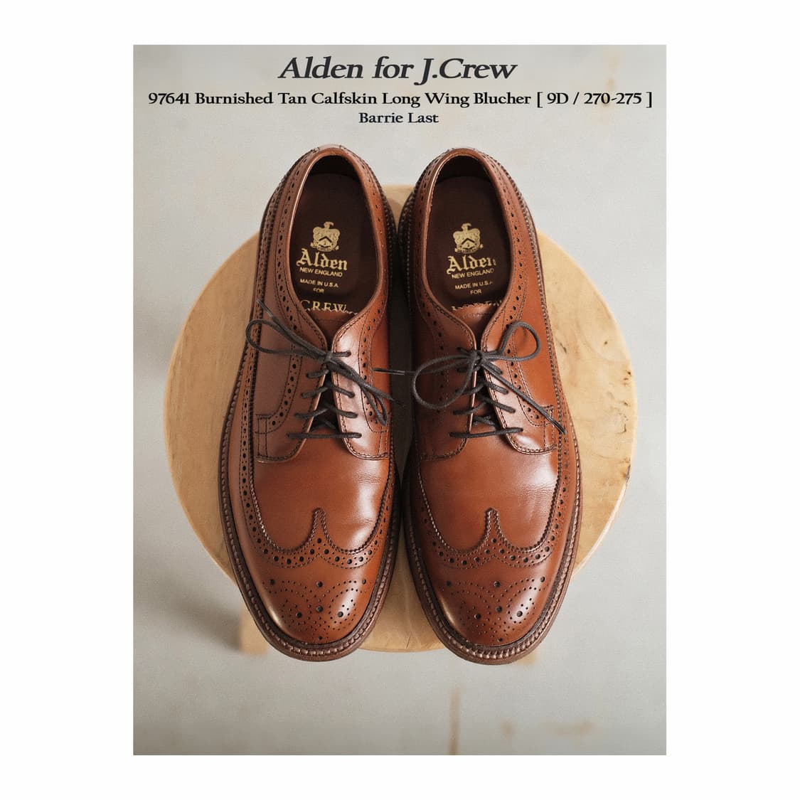 알든 97641 9D(270-275)사이즈 꼬냑 카프 윙팁 더비 상품이미지1