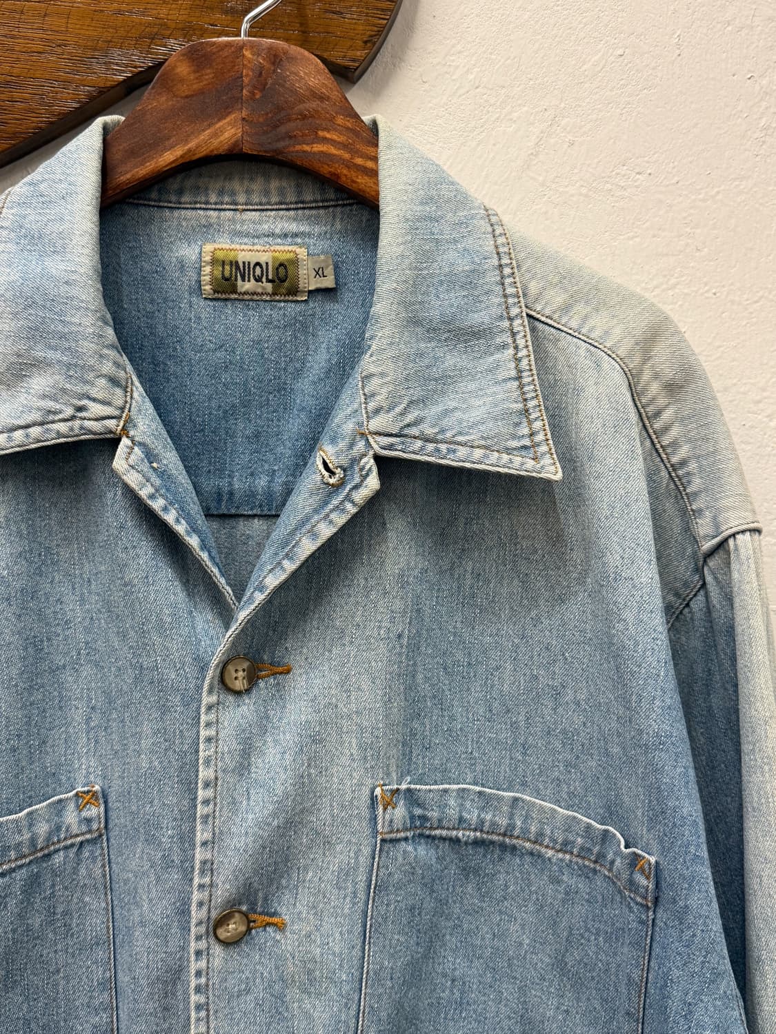 XL) Old UNIQLO Denim Coverall Shirt Jack 상품이미지3