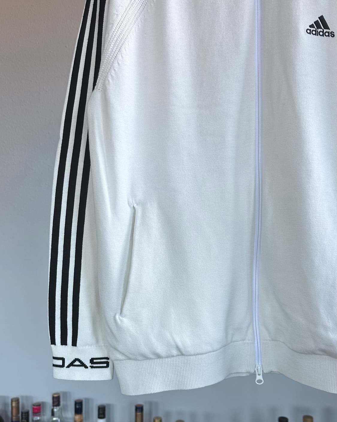 [XL]아디다스 클래식 삼선 화이트 니트 자켓 상품이미지4