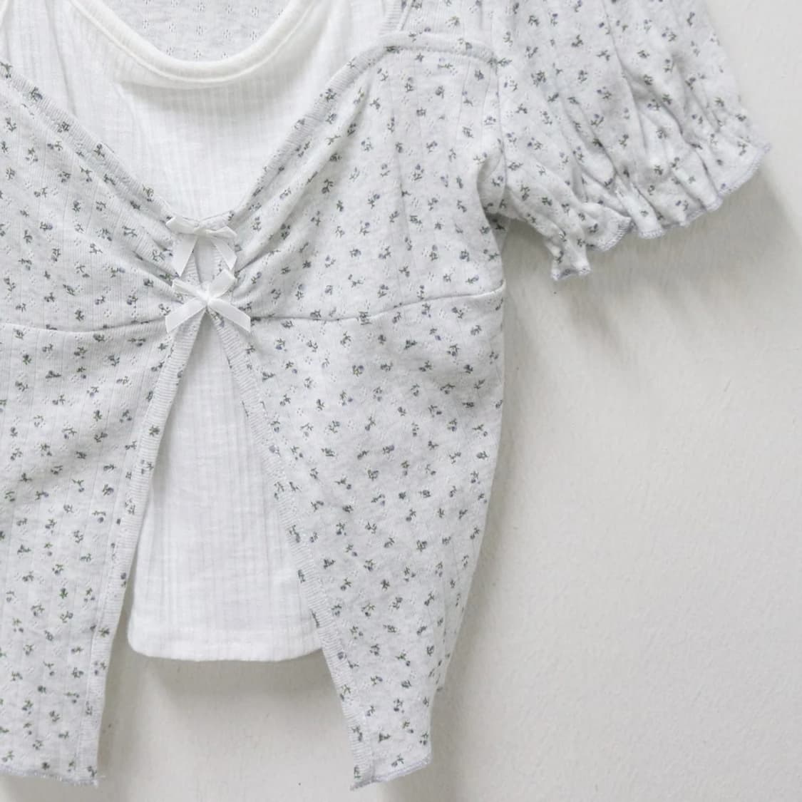 홀터넥 나시 가디건 반팔 티셔츠 66473 상품이미지4