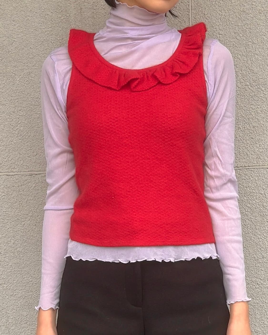Frill Neck Vest 프릴넥 조끼 상품이미지4