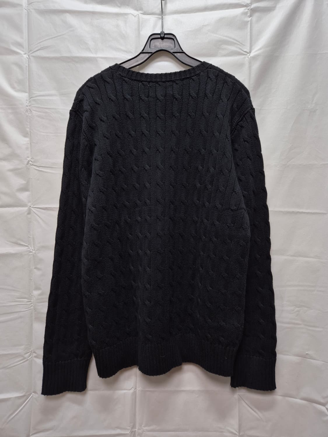 폴로 꽈배기 니트 블랙 상품이미지4