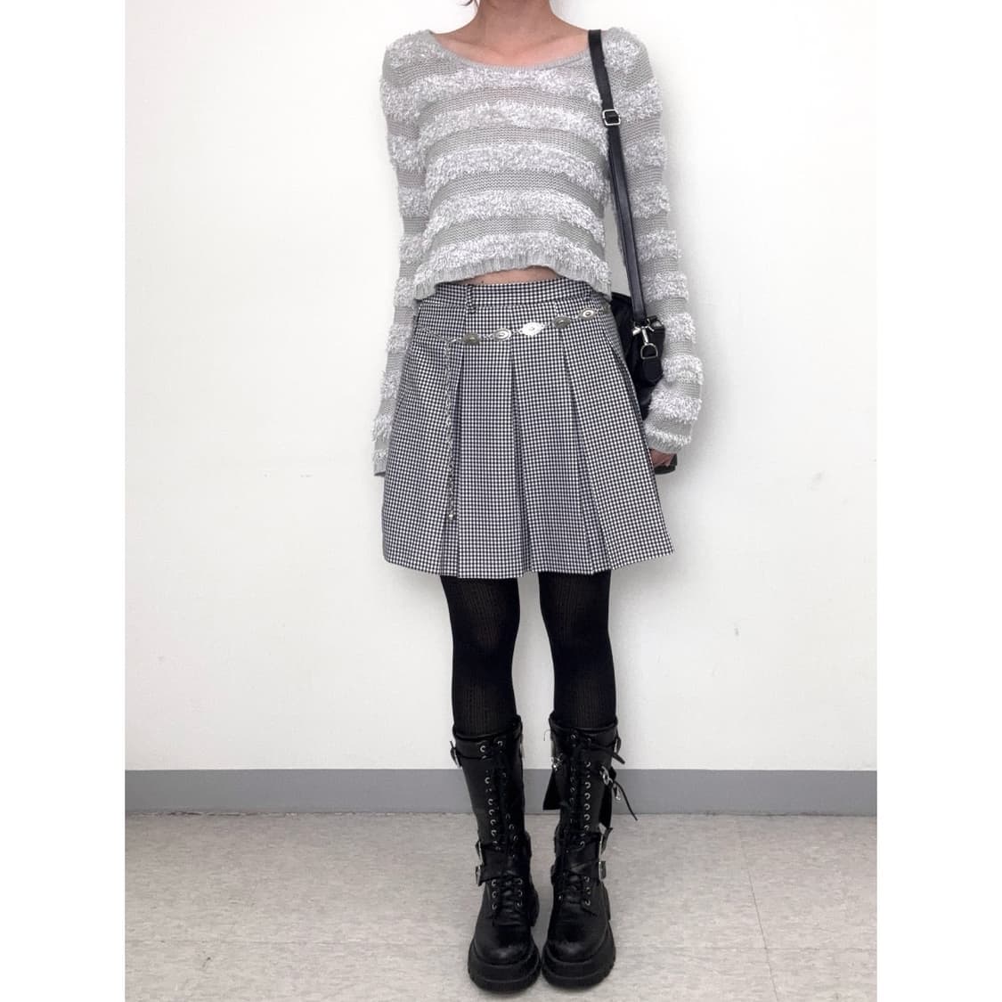 빈티지 체크 스커트 상품이미지1
