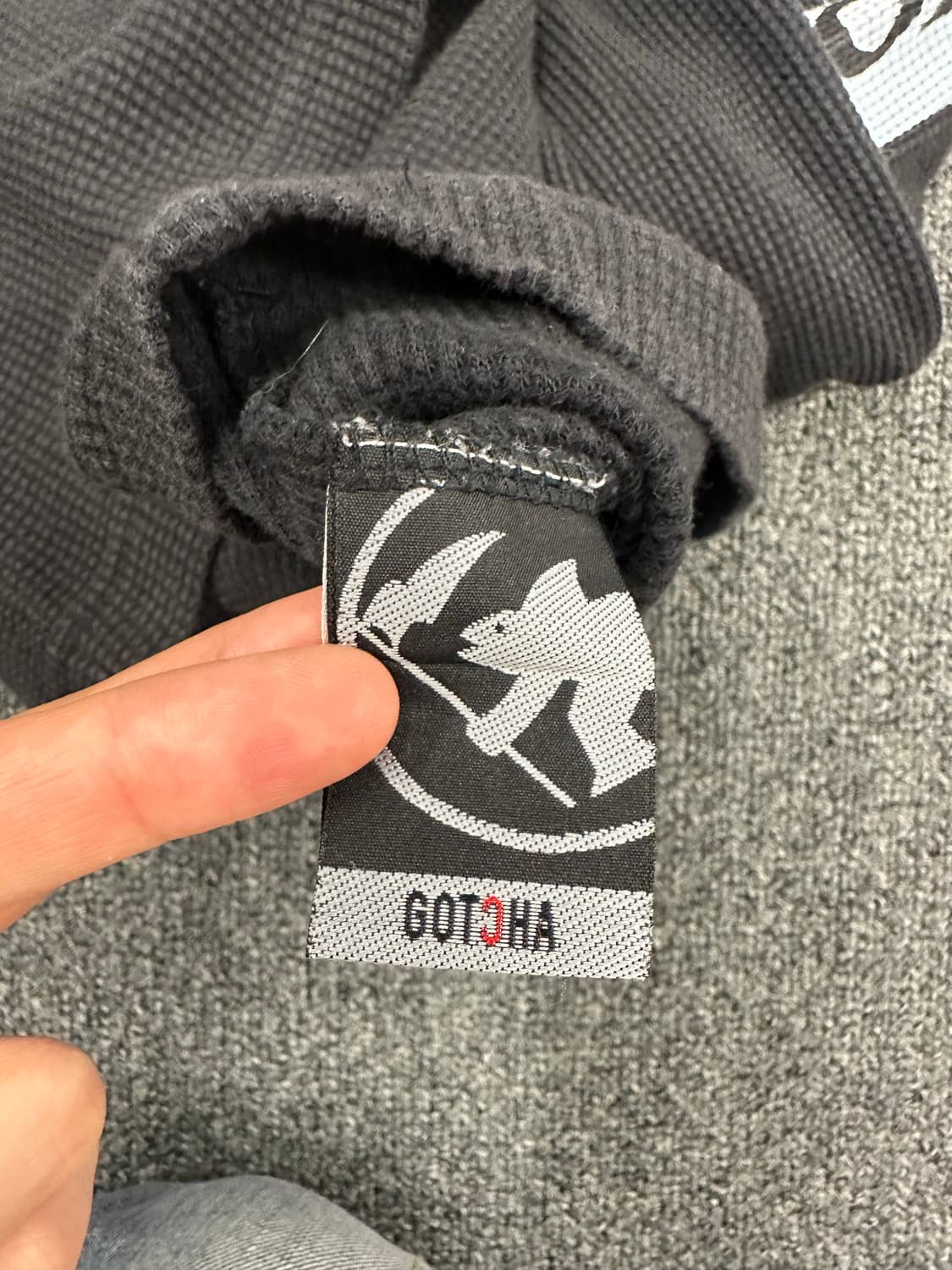 M)Gotcha 서프 로고 블랙 와플 하프집업 롱슬리브 상품이미지8