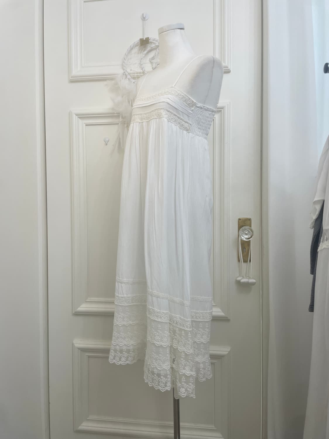 white lace point long robe opc&lace poin 상품이미지9