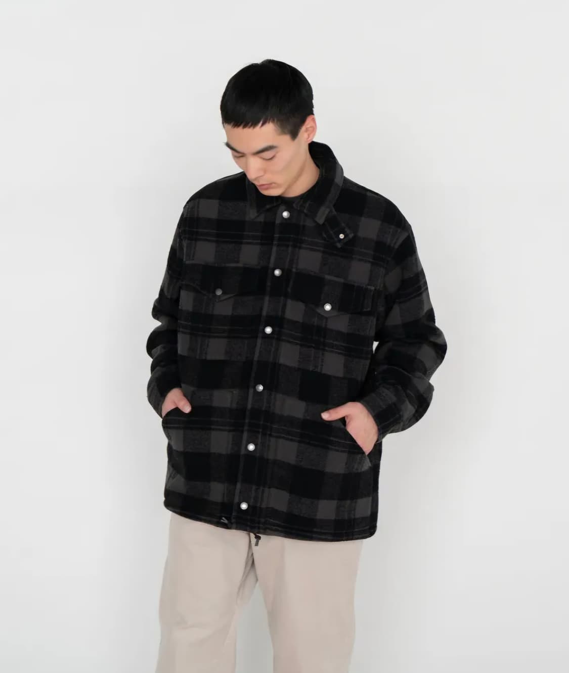 노스페이스 퍼플라벨 울 필드 CPO 자켓 L 블랙 상품이미지4