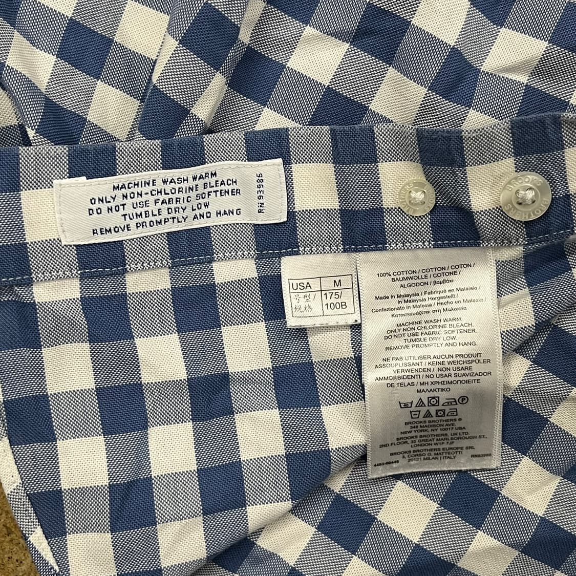 [정품/M] 브룩스 브라더스 체크 셔츠 남방 b16 상품이미지6