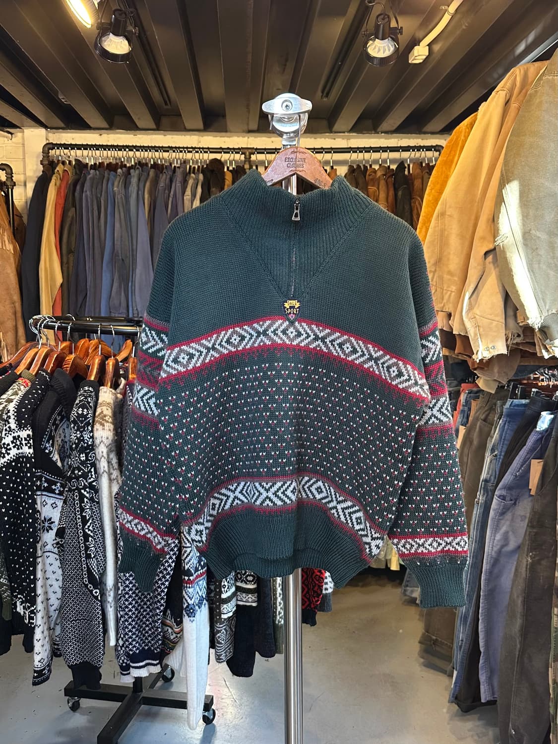 데일오브노르웨이 헤비 울 하프집 노르딕 스웨터 상품이미지1