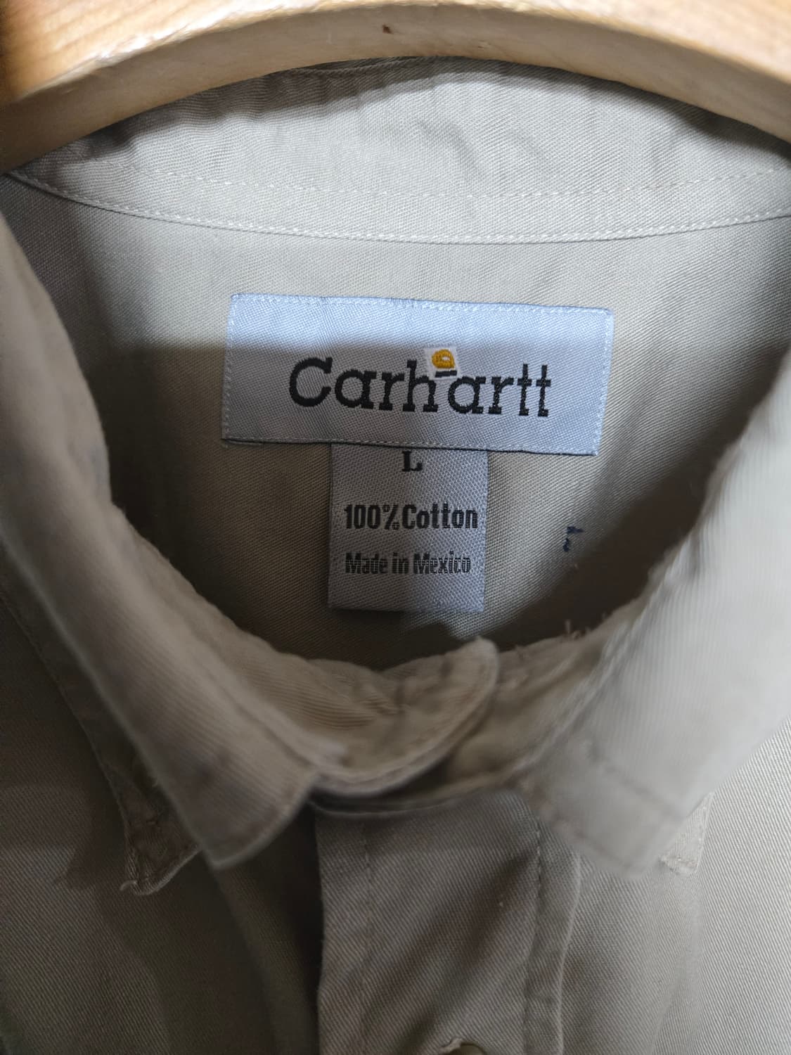 칼하트 긴팔 원포켓  셔츠 베이지 L 상품이미지3