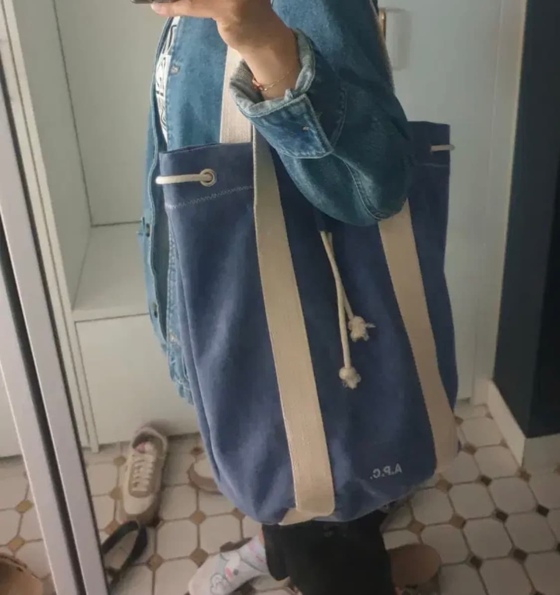 APC 아페쎄 블루 캔버스 토트백 상품이미지2