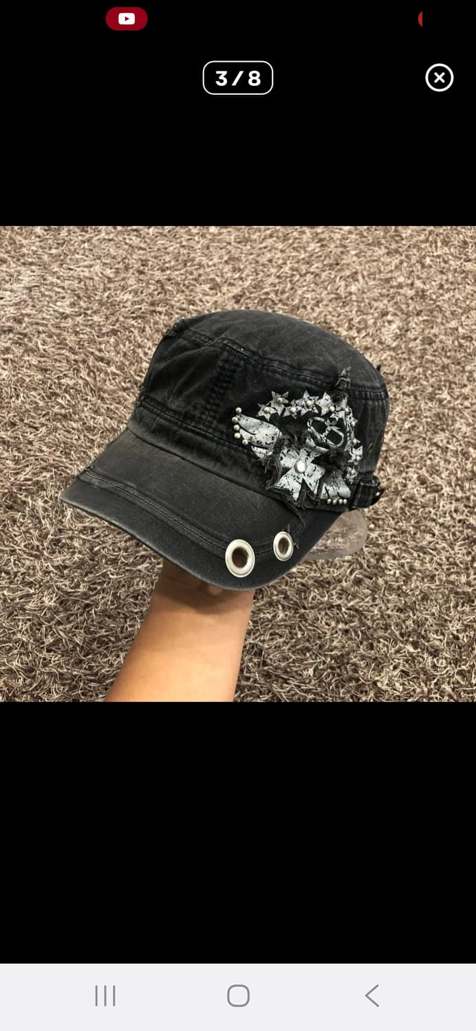 빈티지 그런지 스터드 군모 밀리터리 캡  상품이미지3