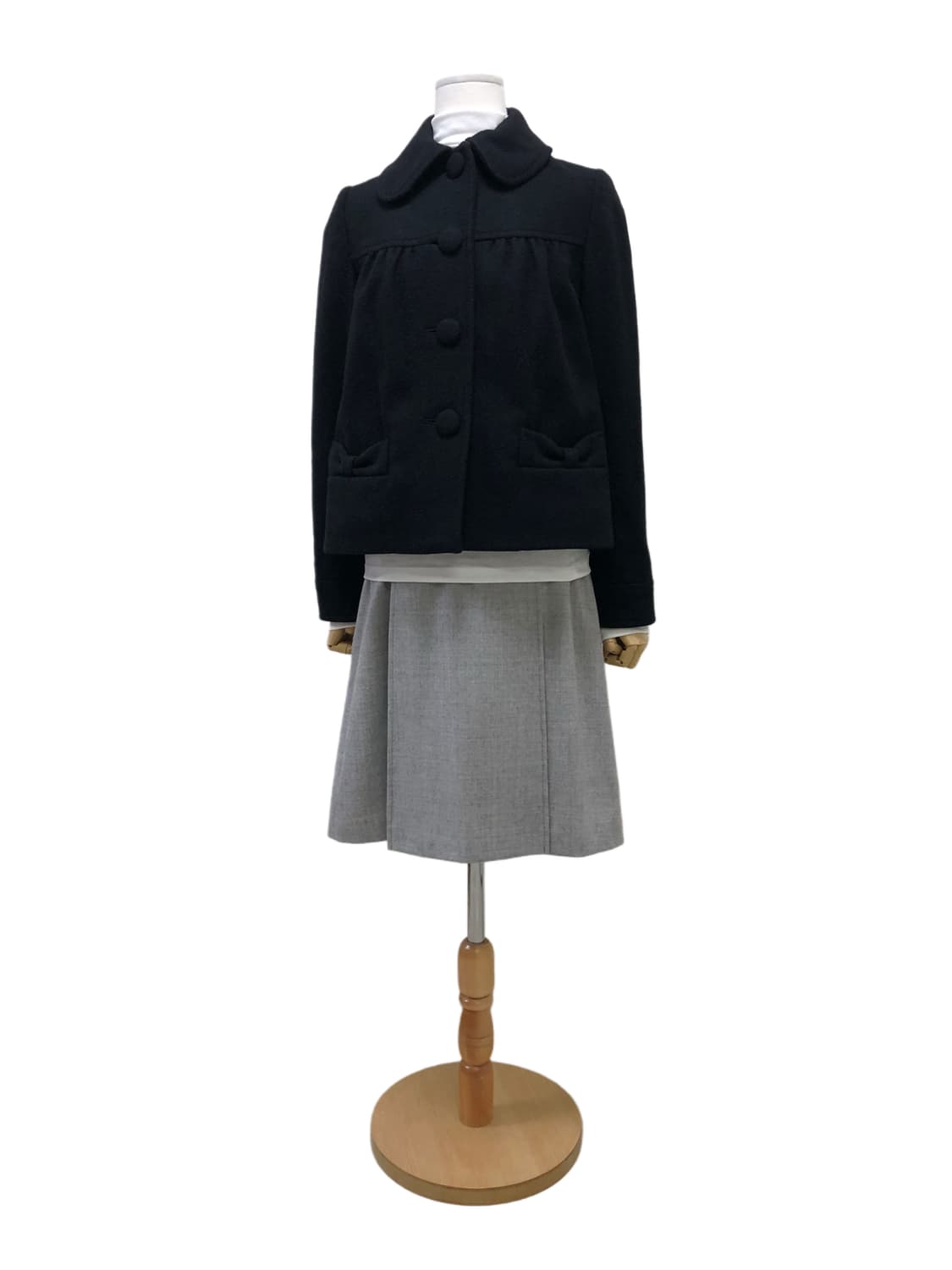 바비 양모 블랙 숏 코트 상품이미지2