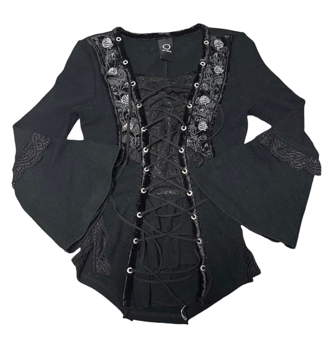 오즈온 고딕 레이스벨벳아일렛 블라우스 상품이미지1