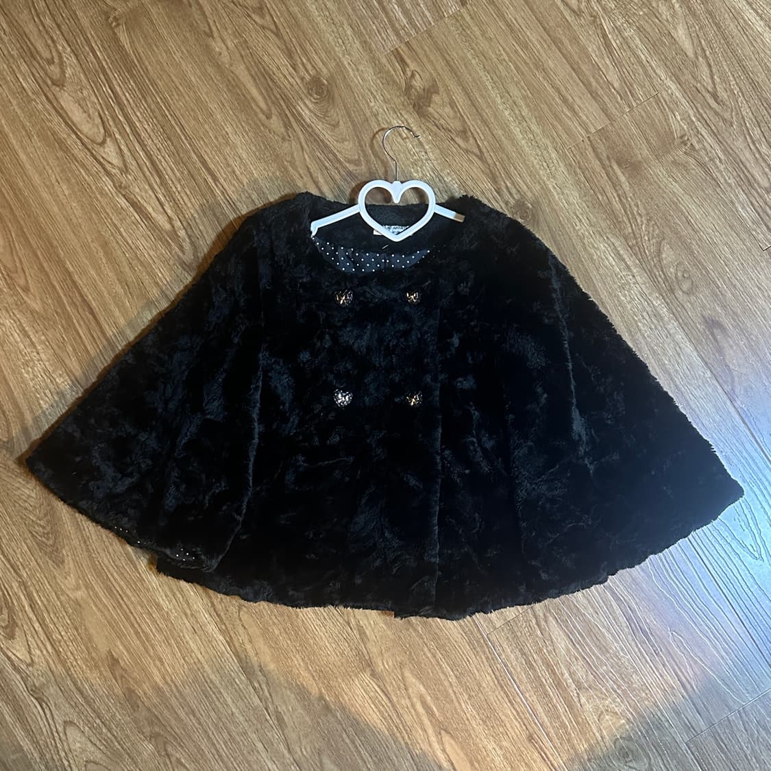 빈티지 퍼 블랙 케이프 코트 망토 달천깔 히메갸루 로걀 라떼 모리걸 고딕 상품이미지1